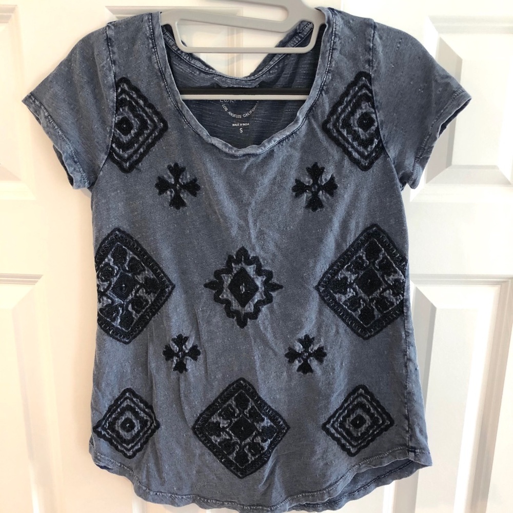 Aztec blue shirt
